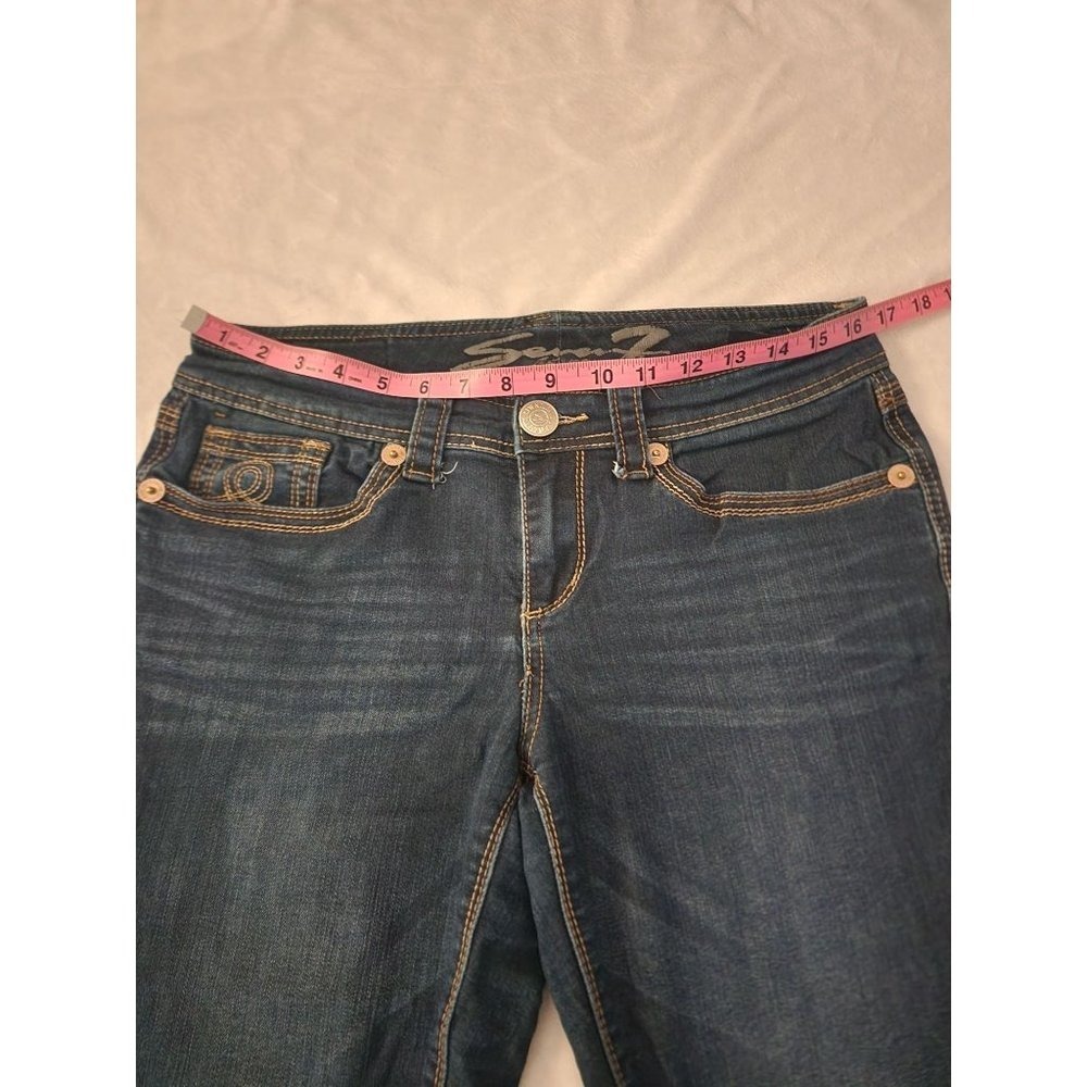 Seven7 Women's Dark Wash Mid Rise Cotton-Blend Skinny Jeans Size 10 - Picture 11 of 14